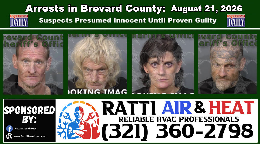 Arrests In Brevard County: August 21, 2026 – Suspects Presumed Innocent Until Proven Guilty