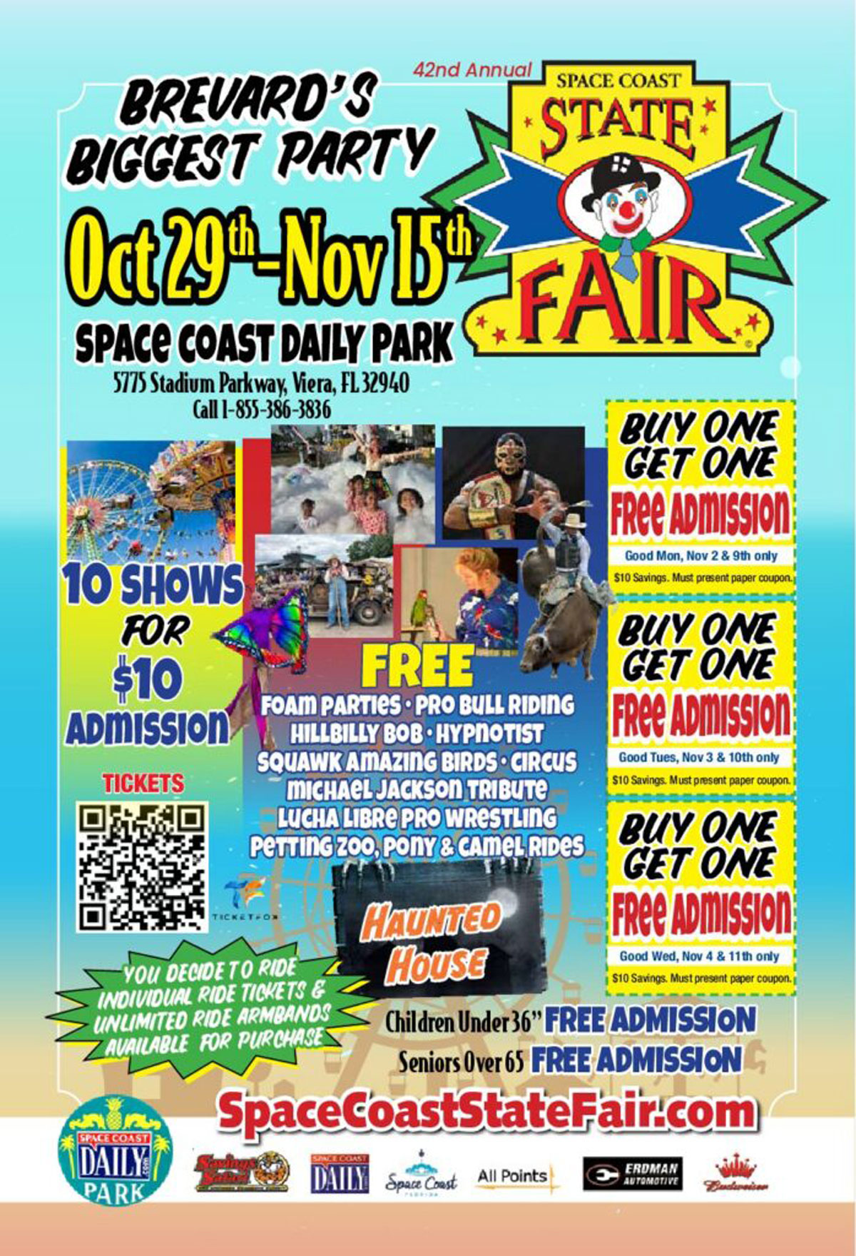 42nd Annual Space Coast State Fair Set for Oct. 29 Through Nov. 15 in Viera at Space Coast Daily Park
