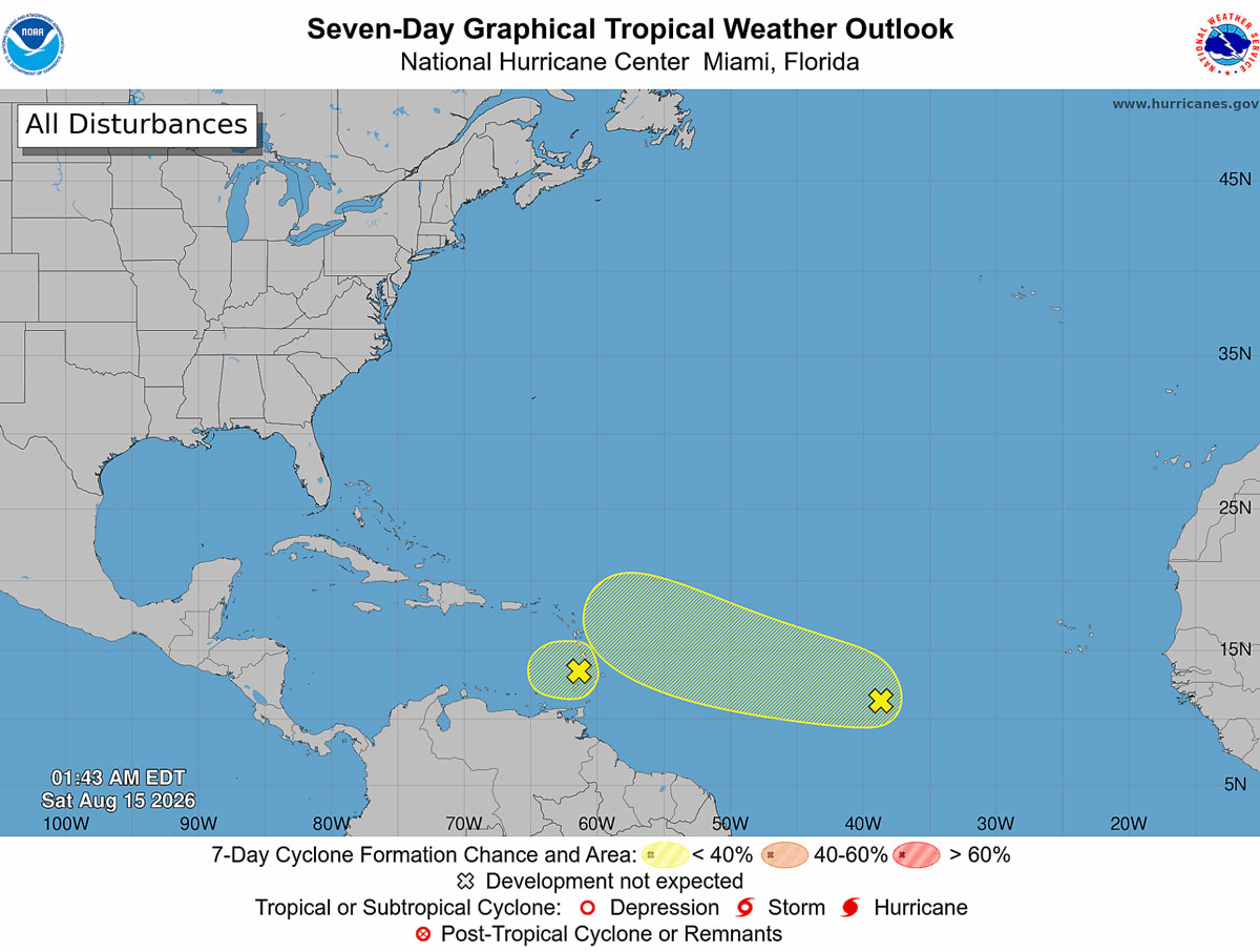 Tropical Development Chances Decrease for AL92, AL94 in Atlantic Basin