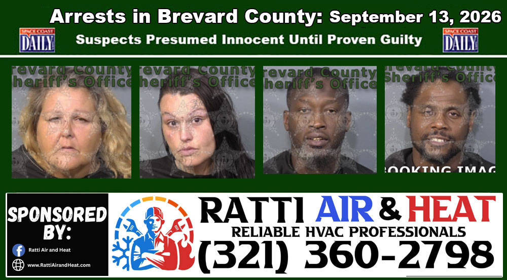 Arrests In Brevard County: September 13, 2026 – Suspects Presumed Innocent Until Proven Guilty