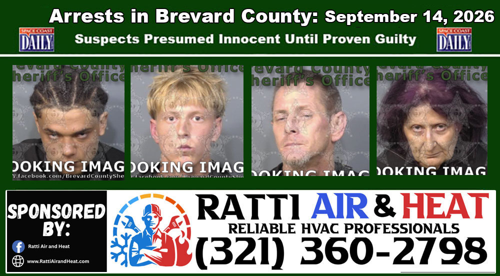 Arrests In Brevard County: September 14, 2026 – Suspects Presumed Innocent Until Proven Guilty