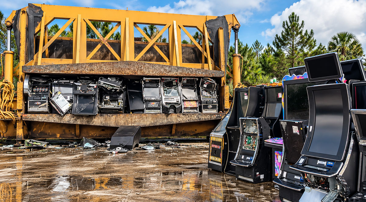 WATCH: Brevard County Sheriff’s Office Releases Video of Illegal Gambling Machines Being Crushed