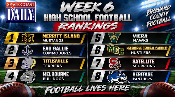 Week 6 Space Coast Daily High School Football Power Rankings, 5-0 Mustangs Ranked No. 1
