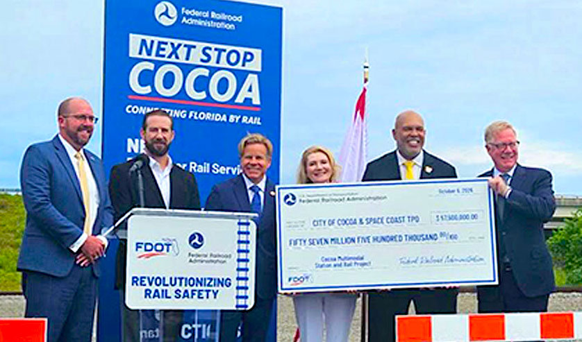 $57 Million Federal Grant Fully Funds Brevard County’s First Brightline Station in Cocoa, Will Create 3,500 Jobs
