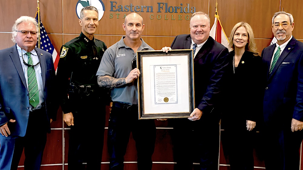 Cocoa Beach Fire Department Honored for Donation of Heavy Rescue Truck to Eastern Florida State