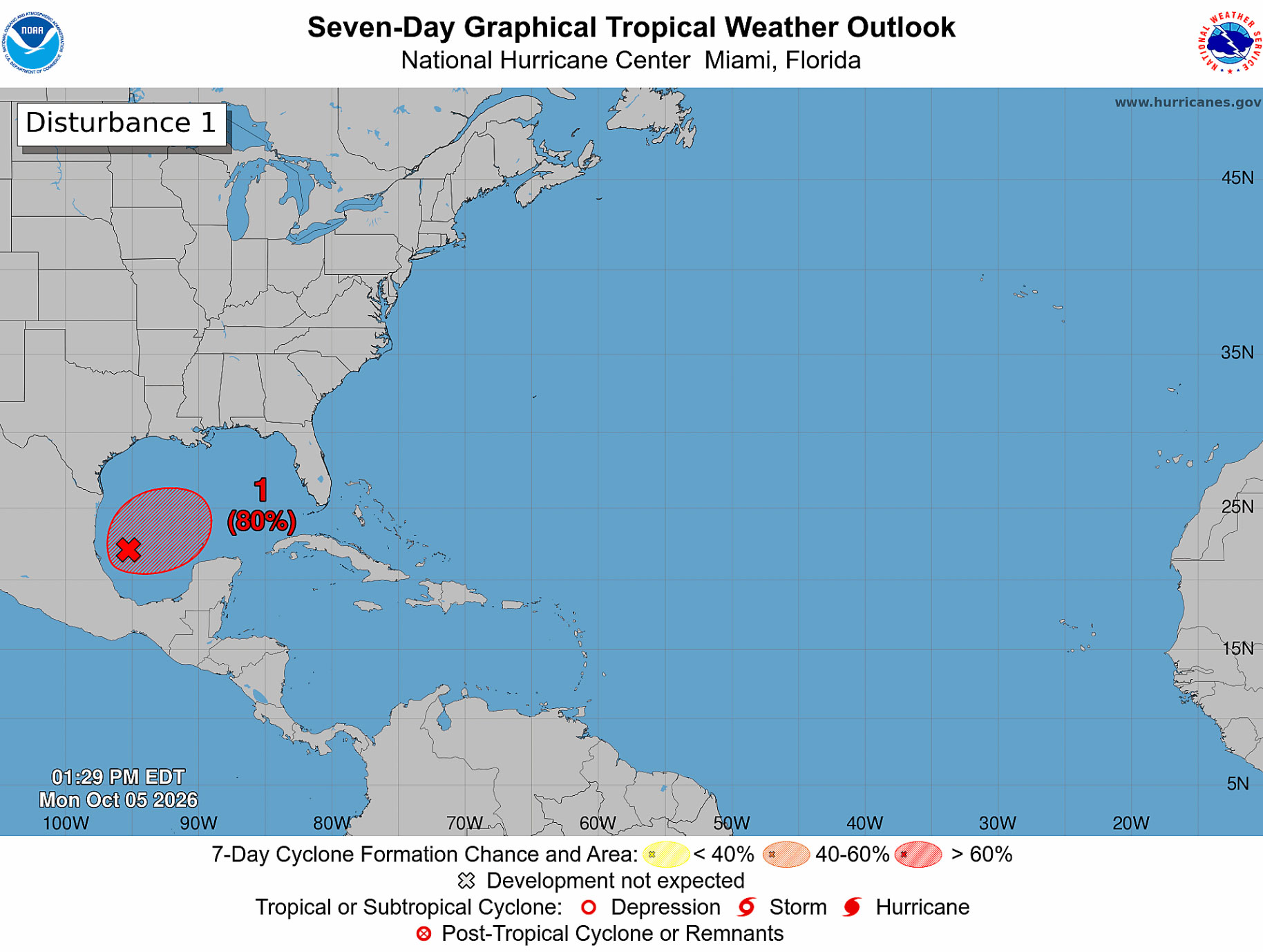 Weather System in Gulf Has 80% Chance of Development Into Tropical Storm Isaias